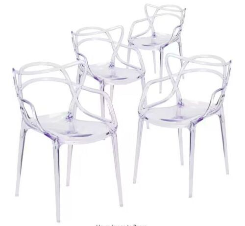 Carnegy Avenue Clear Ghost Chairs, Set of 4  - Lot 42JF