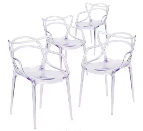 Carnegy Avenue Clear Ghost Chairs, Set of 4 - Lot 43JF