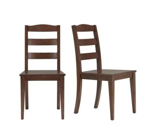 StyleWell Walnut Brown Finish Dining Chair with Ladder Back, Set of 2 - Lot 124