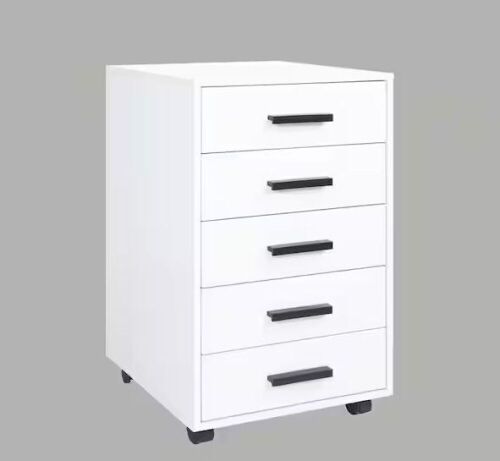 46.16 in. 5-Drawer White Wood in W Engineered Wood Vertical File Cabinet - Lot 510JF