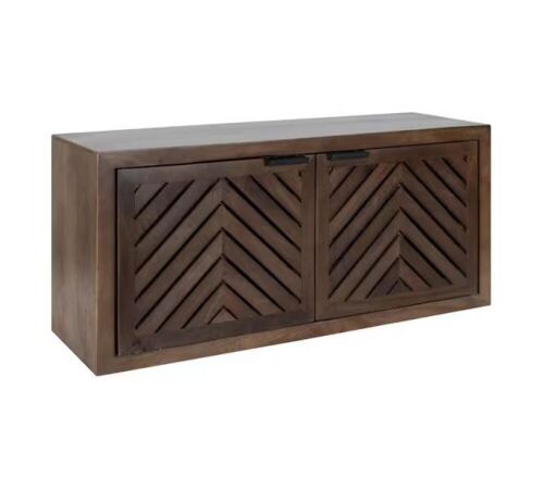 Kate and Laurel Mezzeta 10 in. x 30 in. x 14 in. Natural Wood Floating Decorative Cubby Wall Shelf With Brackets - Lot 131JF
