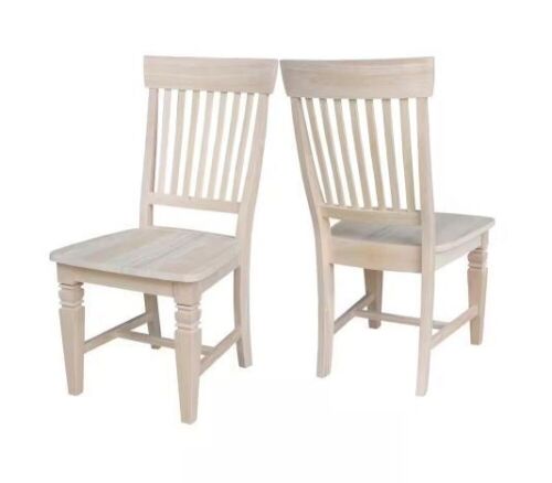 International Concepts Unfinished Wood Mission Dining Chair, Set of 2 - Lot 132JF