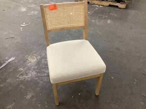 Brentwood Oak Cane Back Armless Chair - Needs Tightened Up  - Lot 502JF