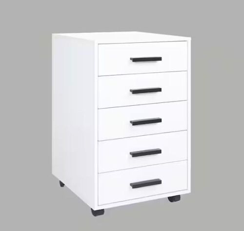 46.16 in. 5-Drawer White Wood in W Engineered Wood Vertical File Cabinet - Lot 607JF