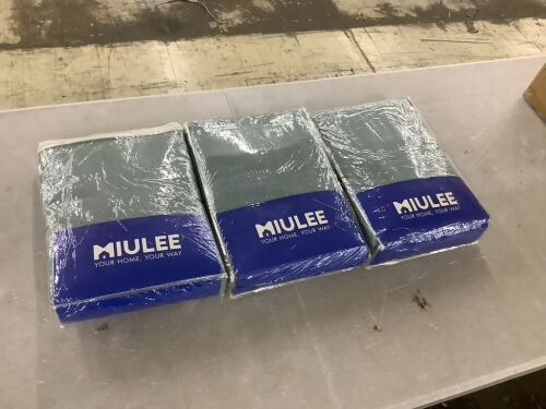 Lot of (3) MIULEE Dusty Blue Linen Curtains 50" x 96", 2 Panels - Lot 552
