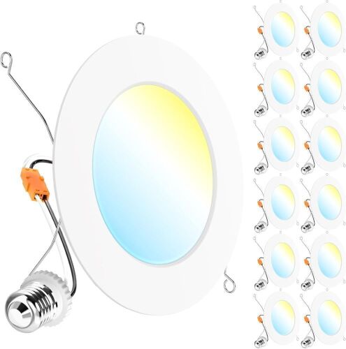 Sunco 12 Pack Retrofit LED Recessed Lighting 6 Inch - Lot 553