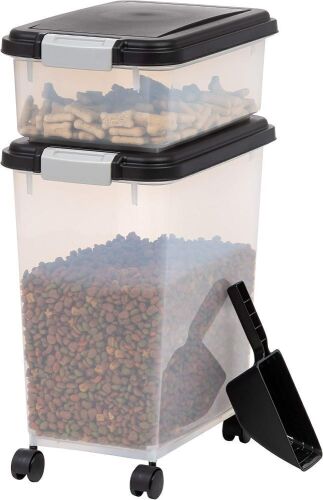 IRIS USA Pet Food Storage Container, 30 lbs & 11 lbs Combo - Lot 555