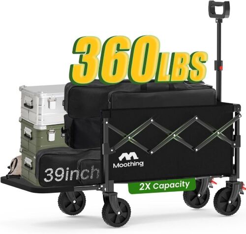 Moothing Collapsible Wagon with Tailgate, 360lb Capacity  - Lot 677