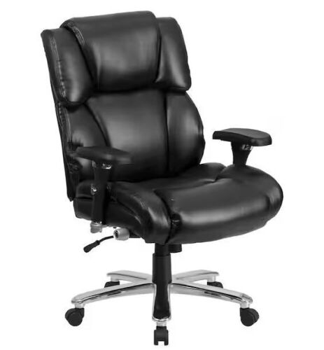 Flash Furniture Black Hercules Series 24/7 Intensive Use Swivel Office Chair, Ergonomic Padded High-Back Executive Chair with Arms - Lot 41JF