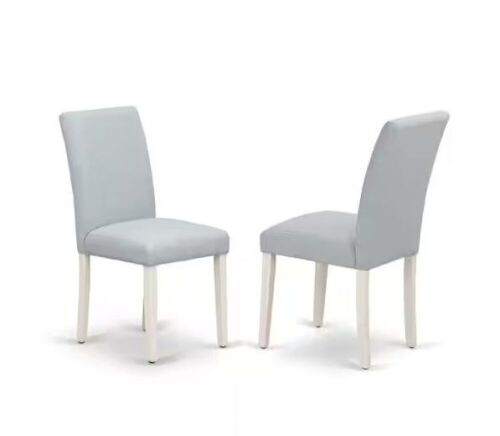 East West Furniture Parson Dining Chairs, Baby Blue Linen Fabric Upholstered, Set of 2  - Lot 47JF