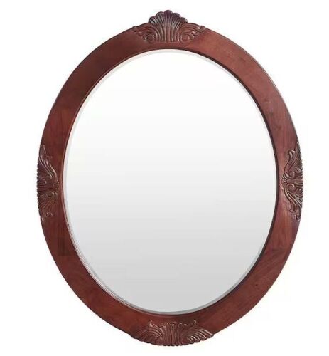 Home Decorators Collection Winslow 30 in. W x 38 in. H Wood Framed Wall Mirror in Cherry - Lot 621JF