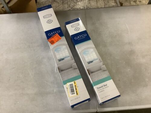 Gatco Glam 24" & 18" Towel Bars, Polished Nickel  - Lot 704
