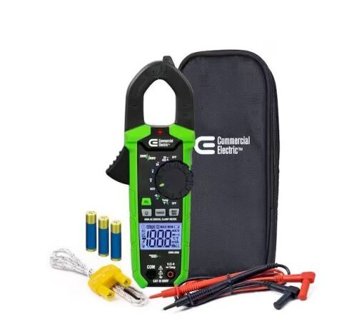 Commercial Electric 400 Amp AC True RMS Digital Clamp Meter with Temperature - Lot 712JF