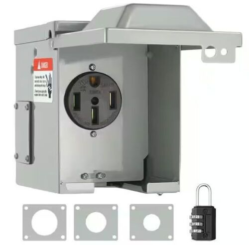 VEVOR RV Power Outlet Box Indoor/Outdoor 50 Amp 125-Volt/250-Volt Receptacle Panel NEMA 14-50R Single Outlet - Lot 807JF