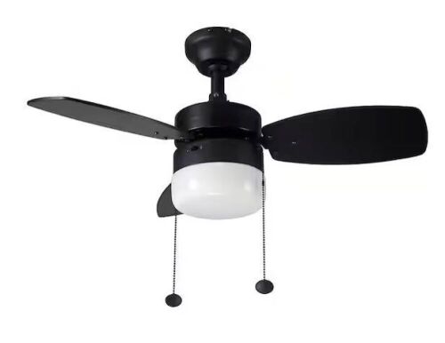 Triplicity 30 in. Indoor LED Matte Black Ceiling Fan with Light - Lot 810JF