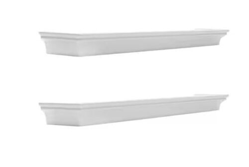 Melannco 24 in. W x 4 in. D White MDF Floating Decorative Wall Shelves, Set of 2 - Lot 852JF