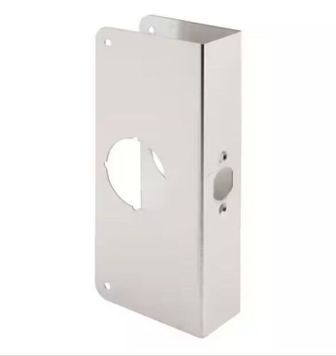 Lot of (2) Prime-Line 1-3/4 in. x 9 in. Thick Stainless Steel Lock and Door Reinforcer, 2-1/8 in. Single Bore, 2-3/4 in. Backset - Lot 845JF