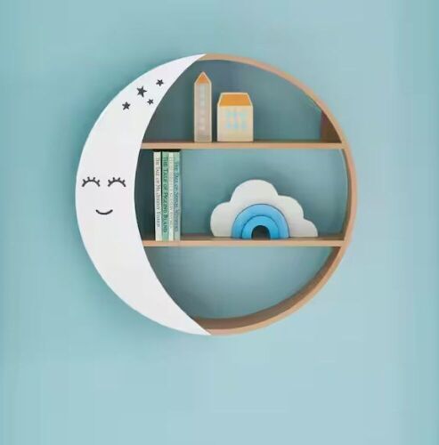 StyleWell Kids Crescent Moon Round Wood Wall Shelf, 18 in. - Lot 848JF