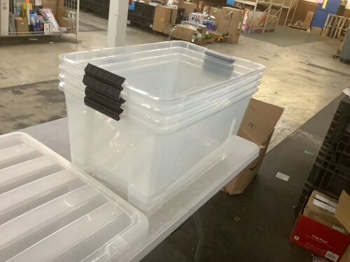 Lot of (4) Storage Totes & (3) Lids  - Lot 790