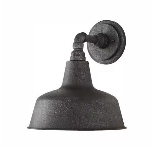 Home Decorators Collection Hargreaves 12.37 in. 1-Light Gilded Iron Rustic Farmhouse Hardwired Outdoor Wall Light - Lot 835JF