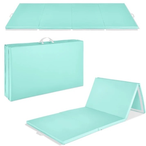 Folding Exercise Fitness Workout Gym Floor Mat w/ Handles - Lot 705