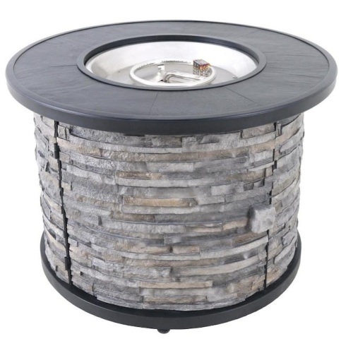 allen + roth 38.58-in W 55000-BTU Black Tabletop Steel Fire Pit. Appears New - Lot 31