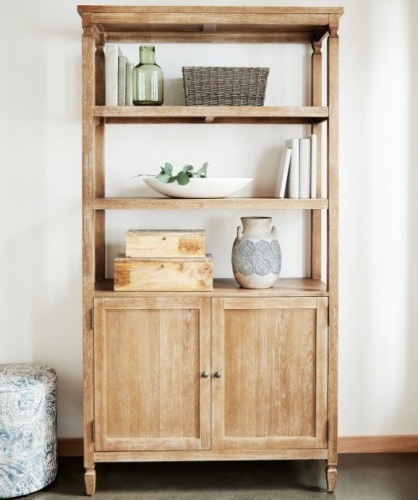 Pier1 Bradding Natural Stonewash Bookshelf. NEW. Approx. 68" tall x 39" wide x 16" deep - Lot 35
