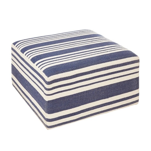 Pier1 Astor Blue & White Cocktail Ottoman. Approx. 36" x 36" NEW - Lot 36