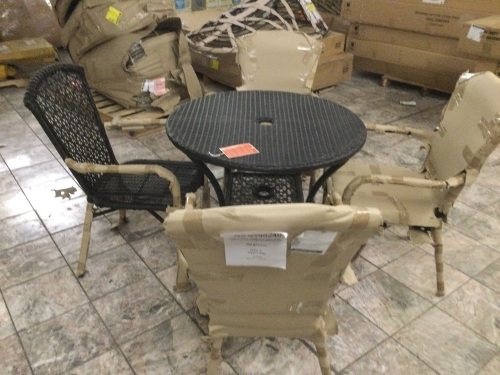 Pier1 Outdoor Dining Table with (4) Chairs. Appears New - Lot 43