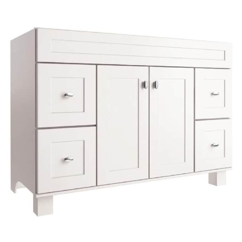 Diamond FreshFit Palencia 48-in White Bathroom Vanity Cabinet. Appears New - Lot 64