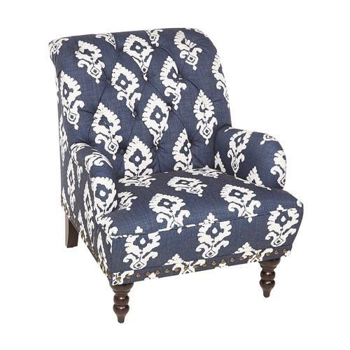 Pier1 Chas Boldini Ikat Navy Armchair. Appears New - Lot 78
