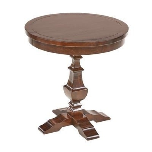 Pier1 Bradding Espresso Round End Table. NEW - Lot 105