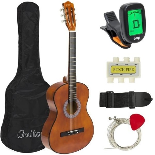Beginner Acoustic Guitar Set with Case, Strap, Tuner, Strings - 38in. Appears New - Lot 127