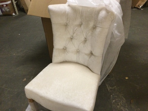 Lot of (2) New Pier1 Colette Ivory Velvet Dining Chairs - Lot 133a
