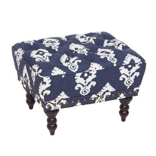 Pier1 Chas Ottoman Boldini Ikat Navy. NEW. MATCHES LOT #78 ON THIS AUCTION - Lot 142