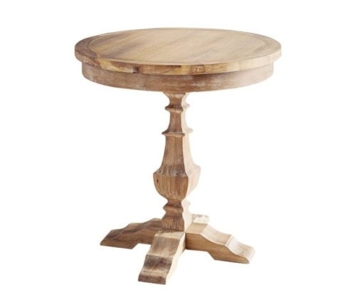 Pier1 Bradding Round End Table in Natural Stone Wash. NEW - Lot 200