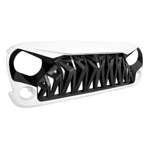 DIYTuning Front Grille Black & White Shark Grill for Jeep Wrangler JK & JKU Unlimited. Appears New - Lot 208