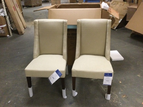 Lot of (2) New Pier1 River Pierformance Slub Linen Dining Chairs - Lot 216