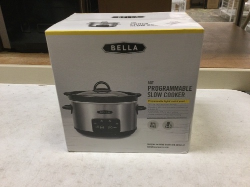 Bella 5-Quart Programmable Slow Cooker. NEW - Lot 250