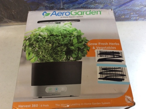 AeroGarden Harvest 360 In-home Garden System. E-Commerce. Appears New. Tested/Works - Lot 294