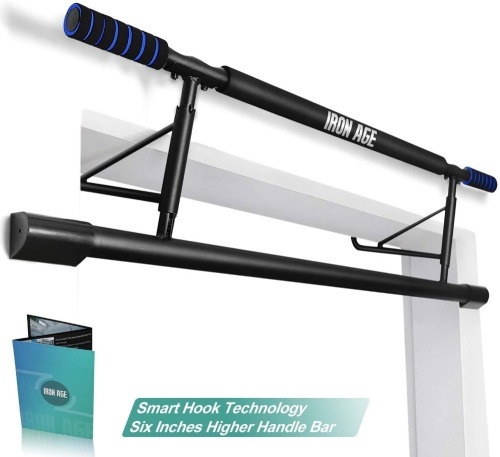 Iron Age Pull Up Bar Doorway US Invention Patent with Smart Hook Technology. Appears New  - Lot 329