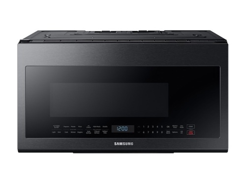 Samsung 2.1 cu. ft. Over-the-Range Microwave with Sensor Cooking in Fingerprint Resistant Black Stainless Steel. Appears New. E-Commerce Return. Tested - Lot 341