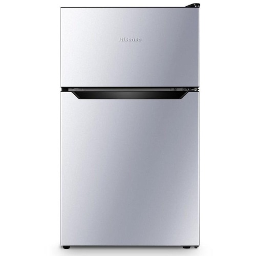 3.3-cu ft Freestanding Mini Fridge With Freezer Compartment (Silver). Missing A Shelf. E-Commerce Return.  - Lot 345