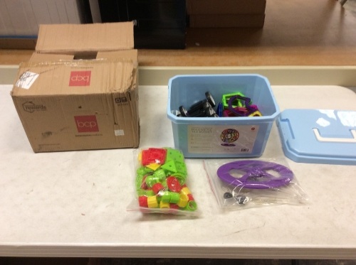 254-Piece Kids Magnetic Building Tiles Toy Set w/ Storage Box - Multicolor. Missing One Clip For The Lid. Appears New - Lot 430