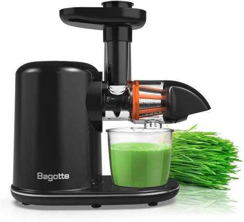 Bagotte Slow Juicer Extractor, Easy to Clean, Quiet Motor & Reverse Function, Cold Press Juicer for Vegetables and Fruits, Juice Recipes. Tested/Works.  - Lot 486