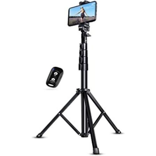 UBeesize 60” Phone Tripod with Carry Bag & Cell Phone Mount Holder for Live Streaming, Extendable Travel Lightweight Tripod Stand, Compatible with iOS/Android. Appears New - Lot 487