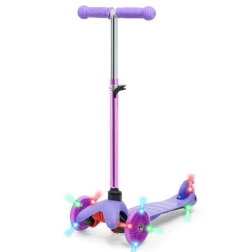 Kids Mini Kick Scooter Toy w/ Colorful Light-Up Wheels, Adjustable T-Bar. Appears New - Lot 511