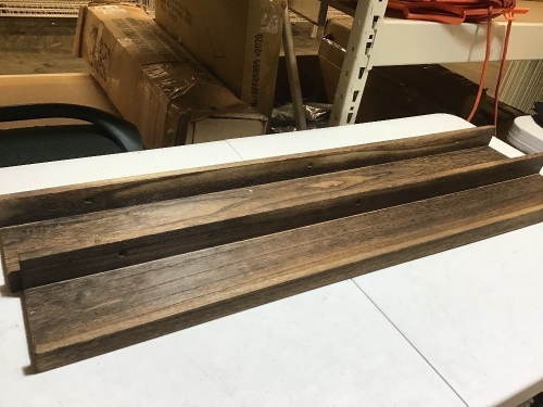 Set of Mahogany Floating Wooden Wall Shelves. 35.5" Long x 4.5" Deep. Appears New - Lot 538