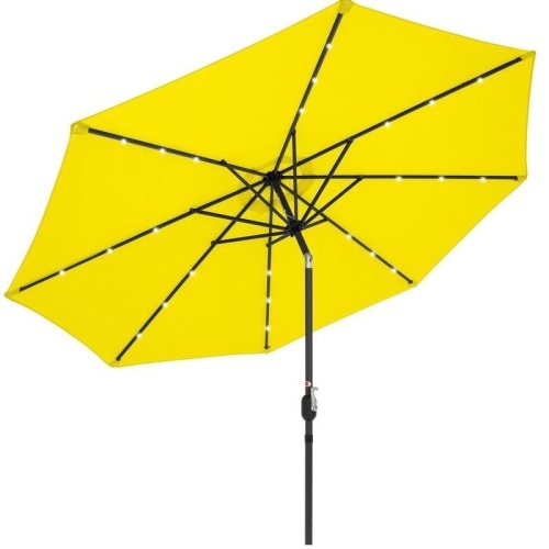 10ft Solar LED Lighted Patio Umbrella w/ Tilt Adjustment, Fade-Resistance. Yellow. Appears New  - Lot 544