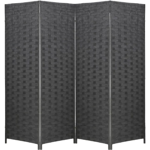 FDW Room Divider Wood Screen 4 Panel. Black. Appears New - Lot 547